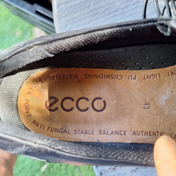 ECCO Men's Leather Black Light Casual Shoes Size EU 43/ US 9-9.5 - Picture 2 of 12